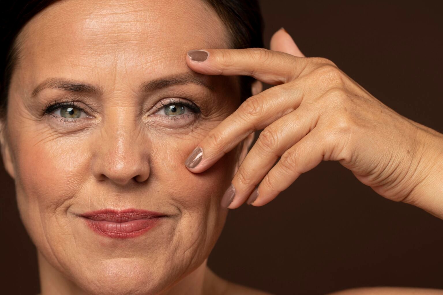 Upper and lower blepharoplasty brow lift